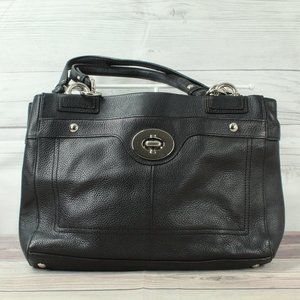 COACH Black Pebbled Leather Tote Shoulder Handbag